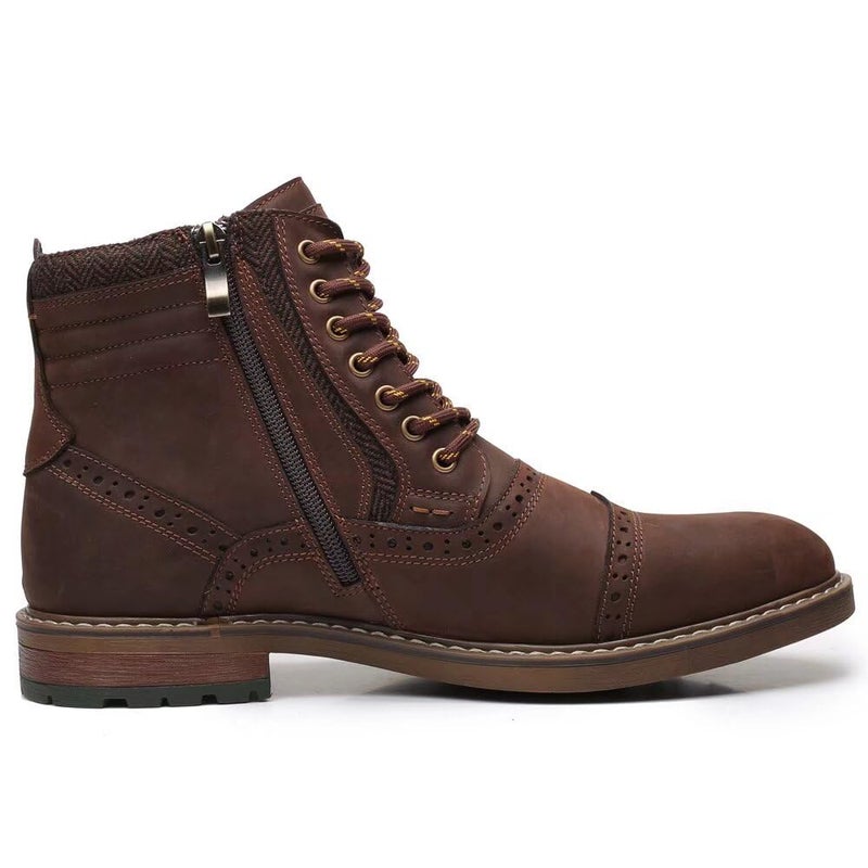 Arkbird Mens Chelsea Boots, Stylish and Comfort Leather Chukka Ankle Boots with Zipper (Coffee 8) - Image 3